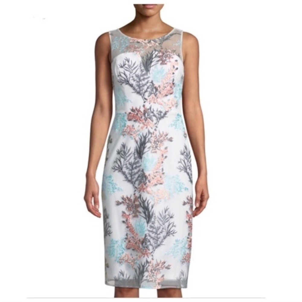 Jeffrey Kimble Elegant Floral Sleeveless Dress